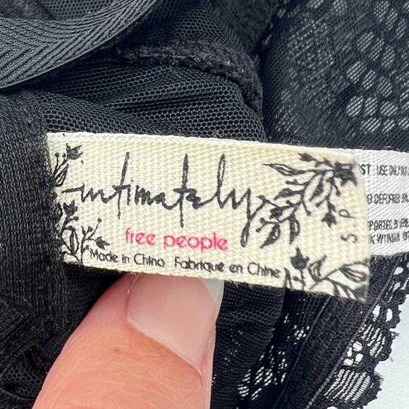 Intimately Free Free People | Whimsygoth Black Lacy Bralette Bra Cuttout Back S - Picture 6 of 6